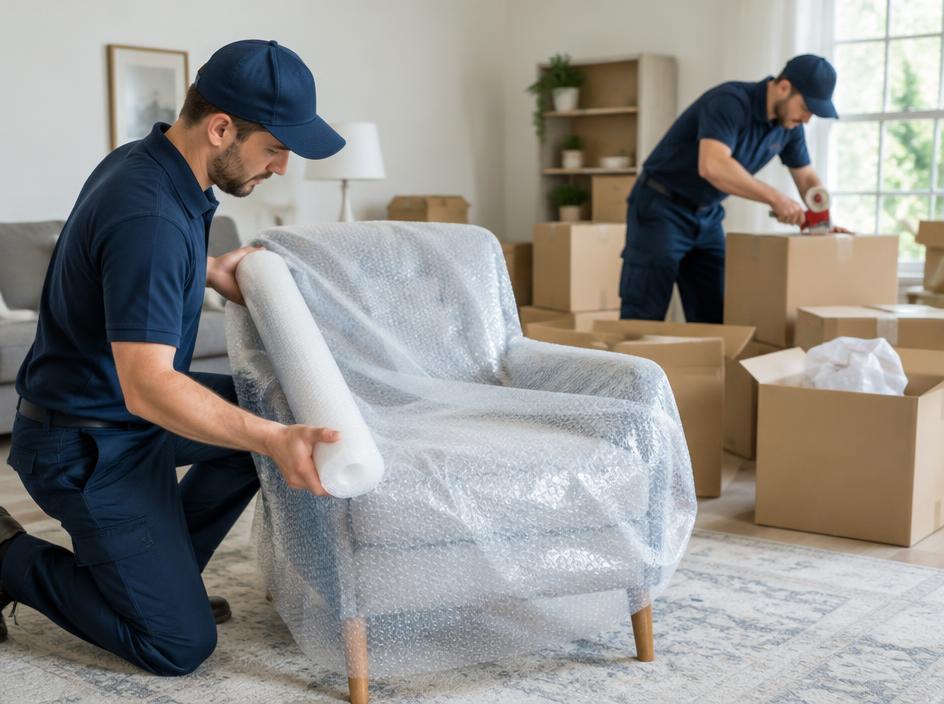 Careful furniture packing